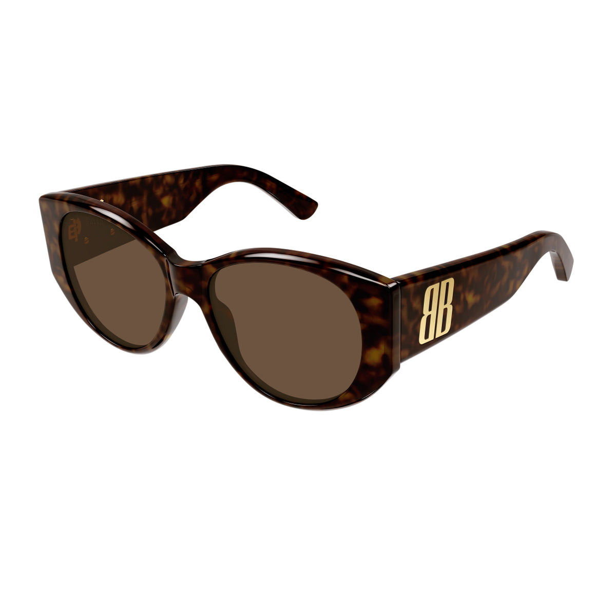 Balenciaga BB0455S Linea Extreme 002 Havana Brown Recycled Acetate Occhiali Da Sole
