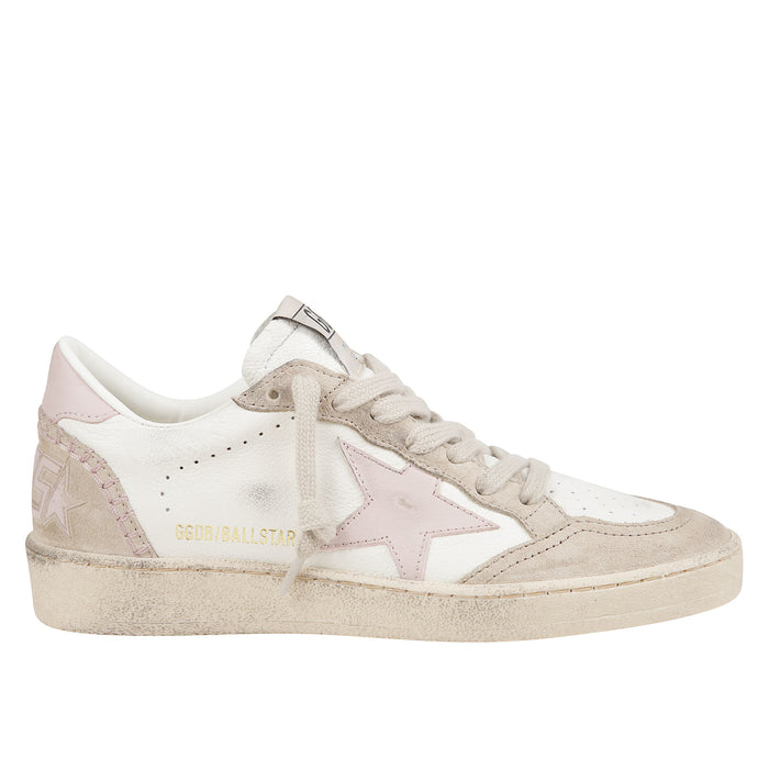 Ball Star White/pink/beige Leather/suede Sneaker