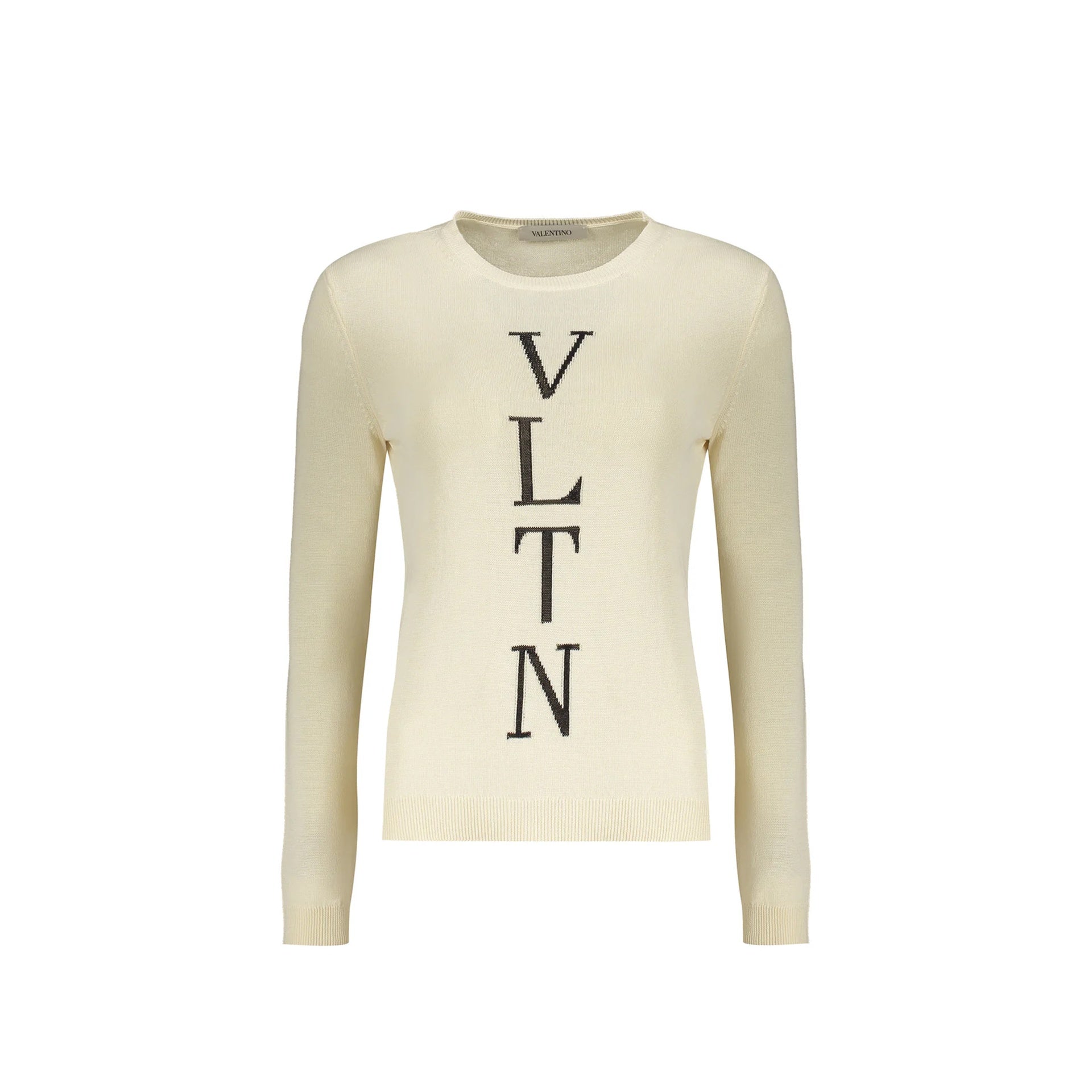 Garavani Logo Sweater Beige Cotton Polyamide