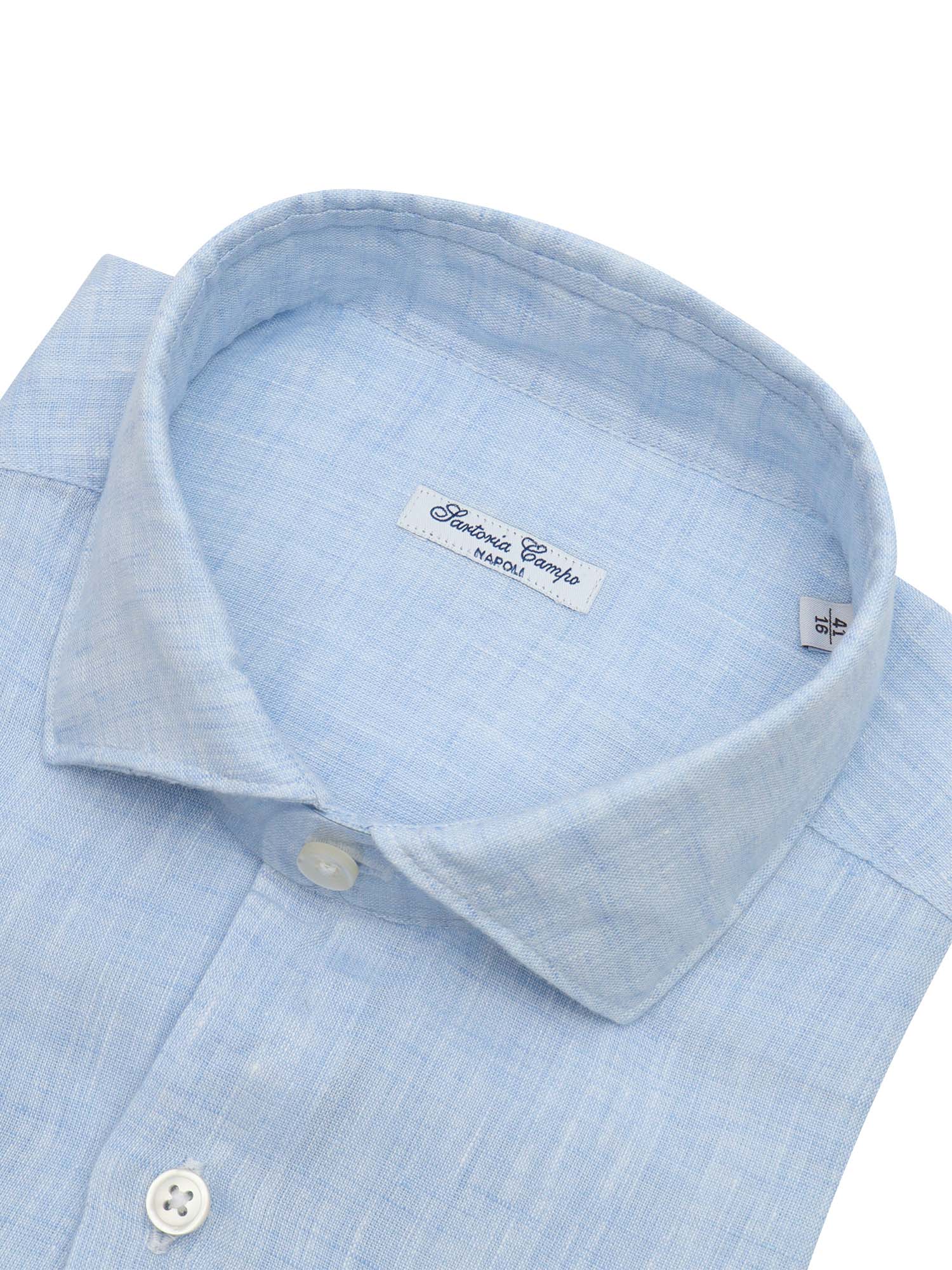 MAN SHIRT Light Blue Linen