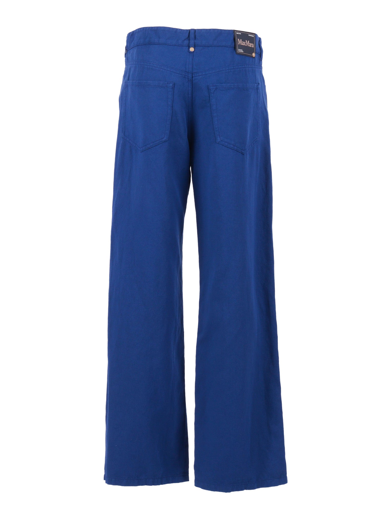 TROUSERS Blue Cotton Linen Pant