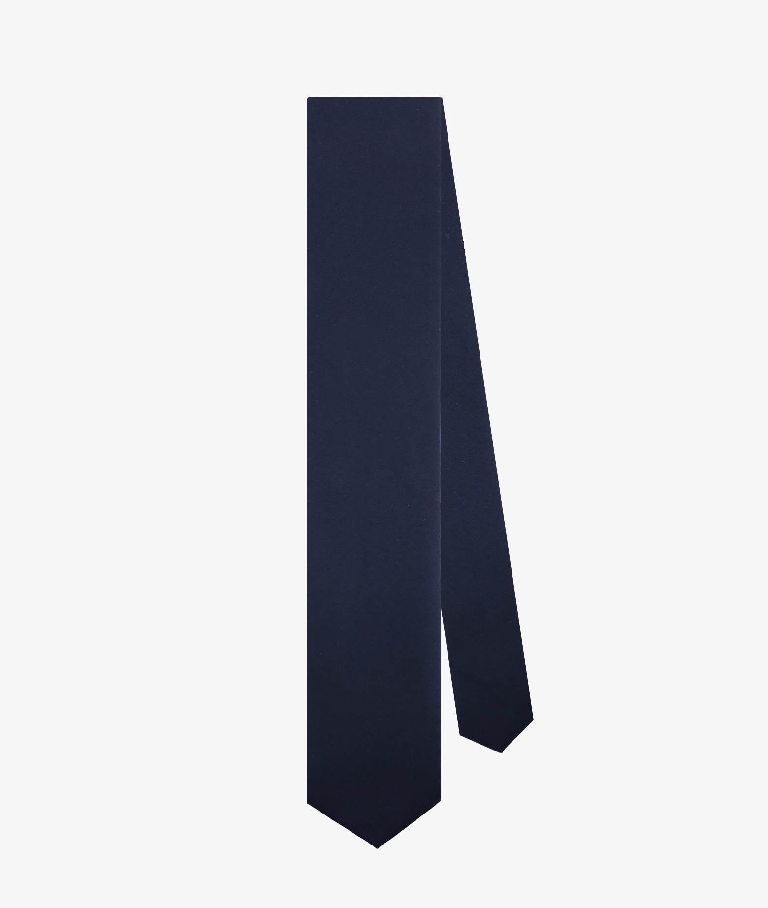 Solid Color Tie Navy Plain
