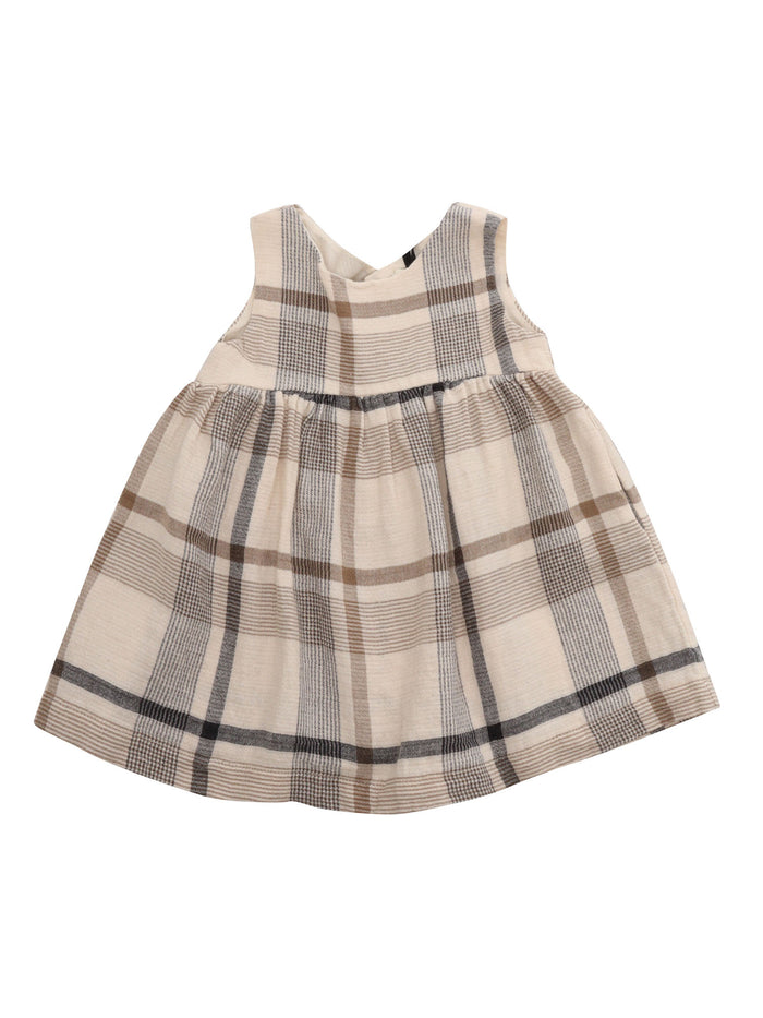 Sleeveless tartan dress Grey Cotton