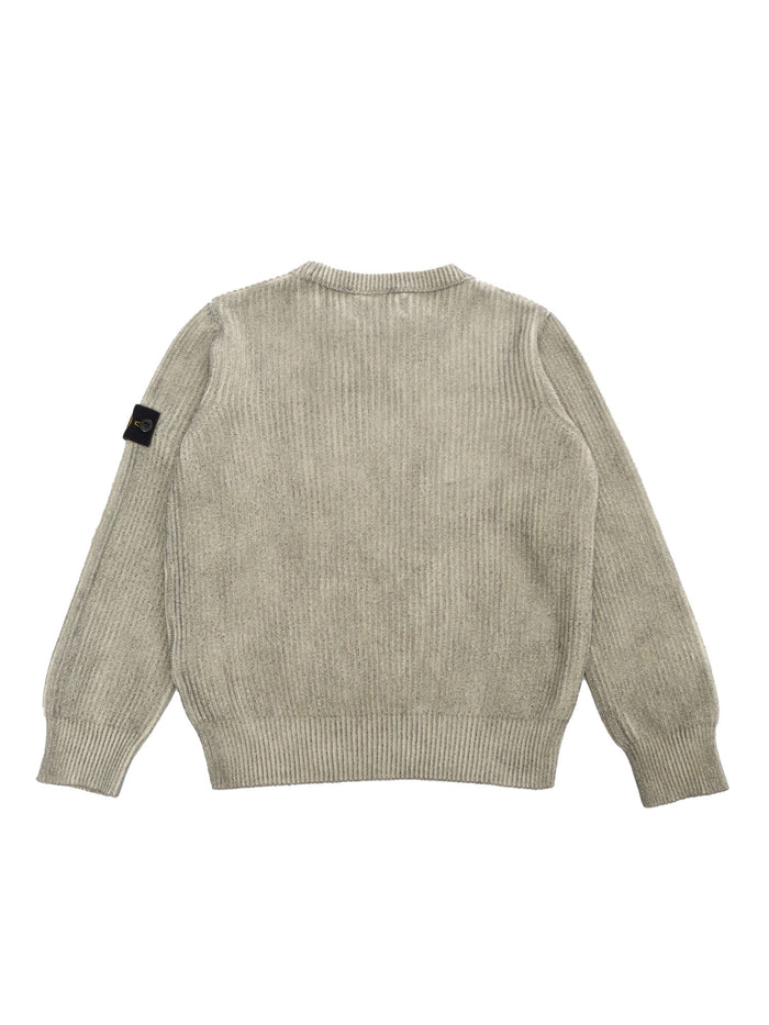 Ribbed cotton sweater Green Crewneck