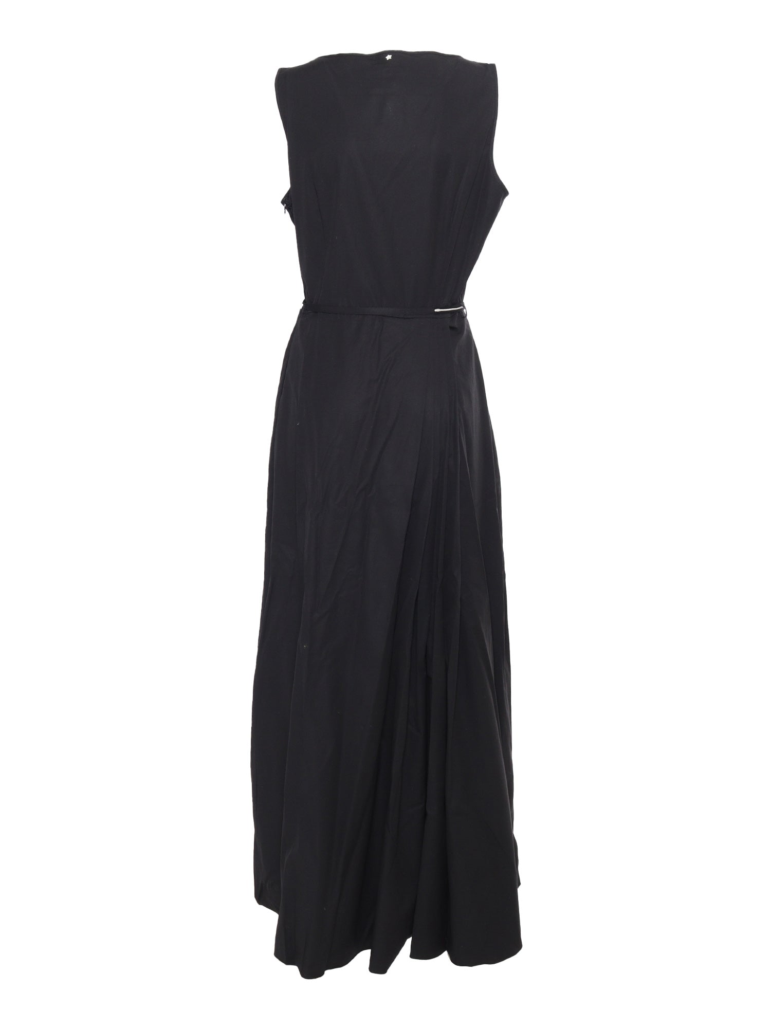 Long black dress Cotton Yarn Insert Midi