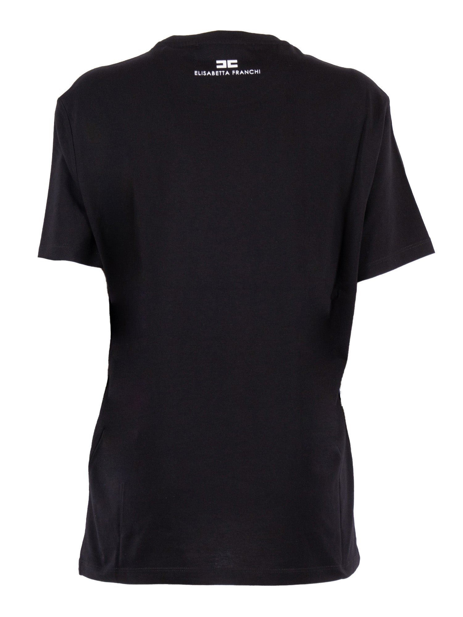 WOMENS T-SHIRT Black Cotton Crewneck