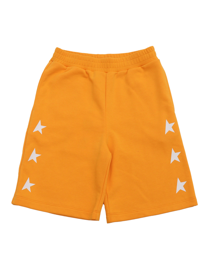 STAR- BOYS FLEECE SHORTS WIDE LEG - MULTISTAR PRINTED Orange