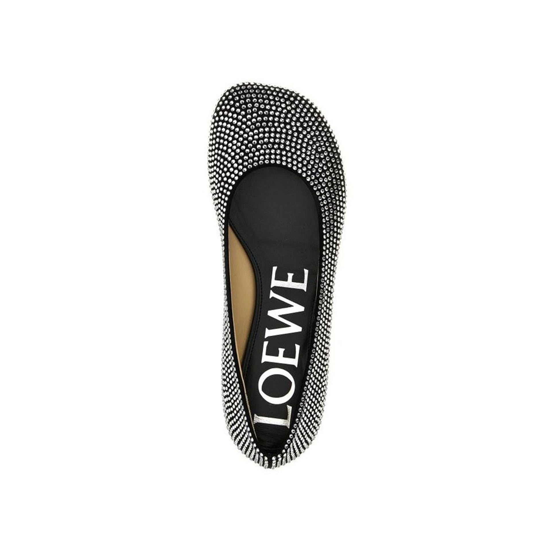 Loewe Toy Strass Ballerina Flats Black Goat Leather