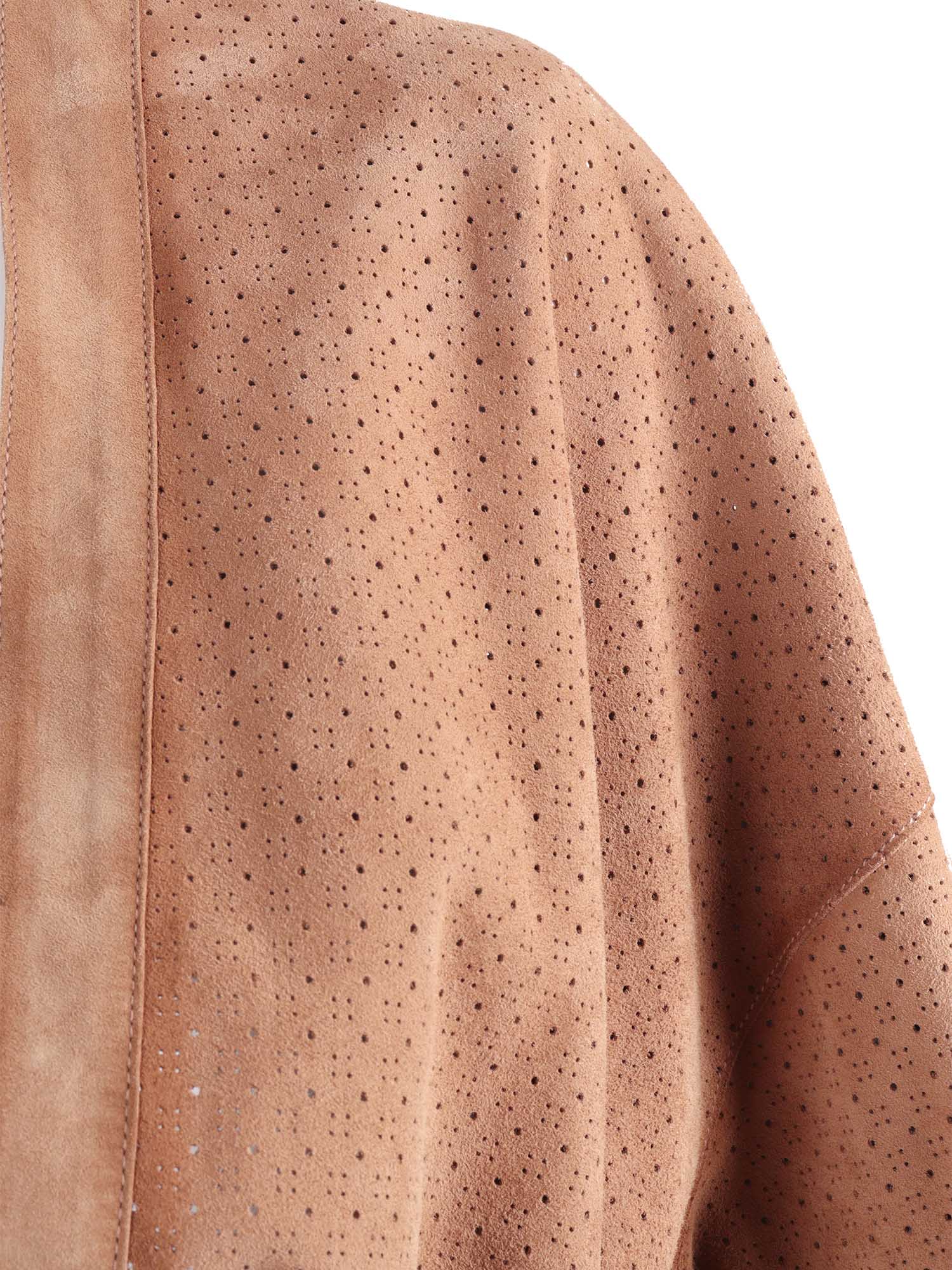 Woman Goat Suede Leather Coat Camel Goatskin