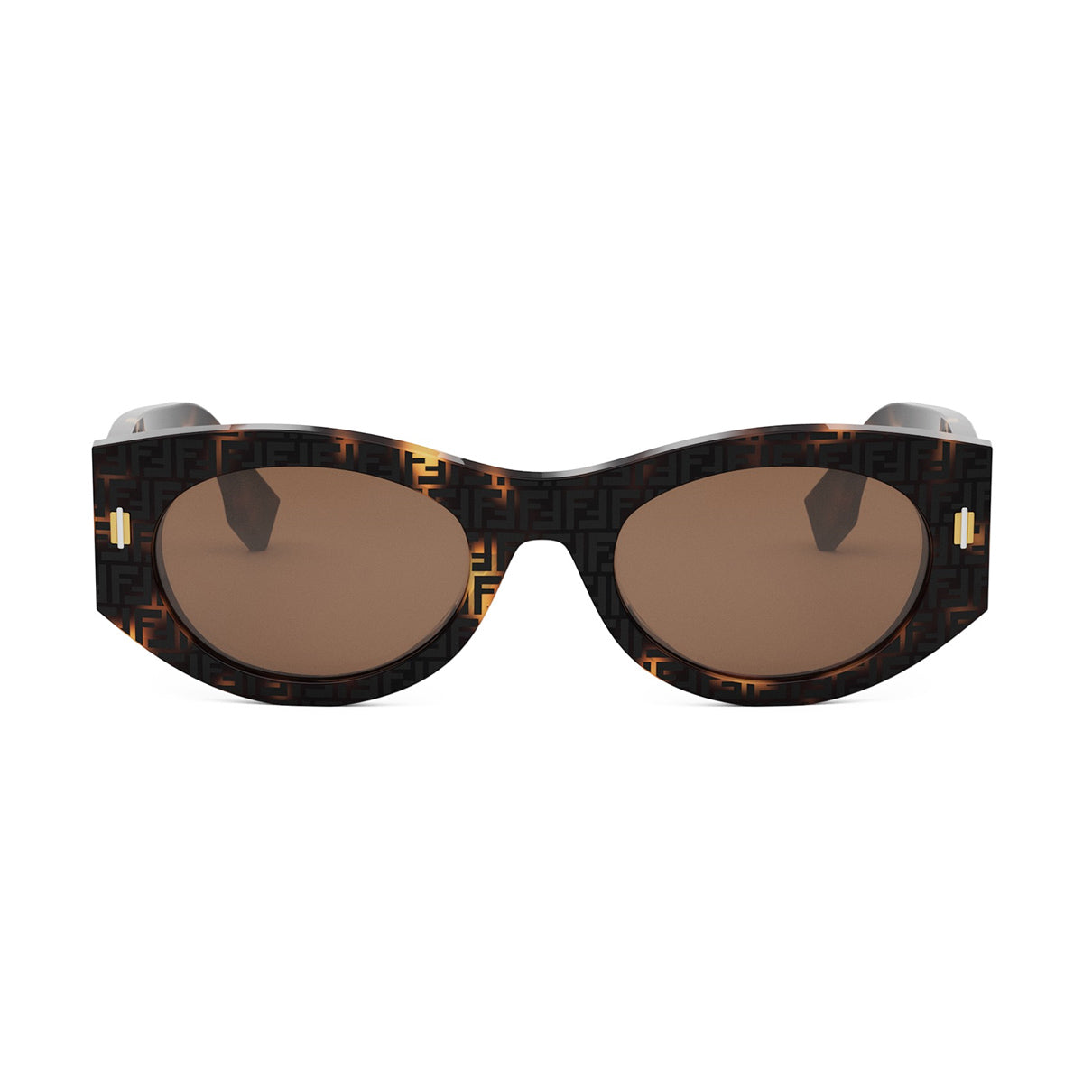 FE40125I Fendi Roma 55E Havana Marrone Acetate Occhiali Da Sole