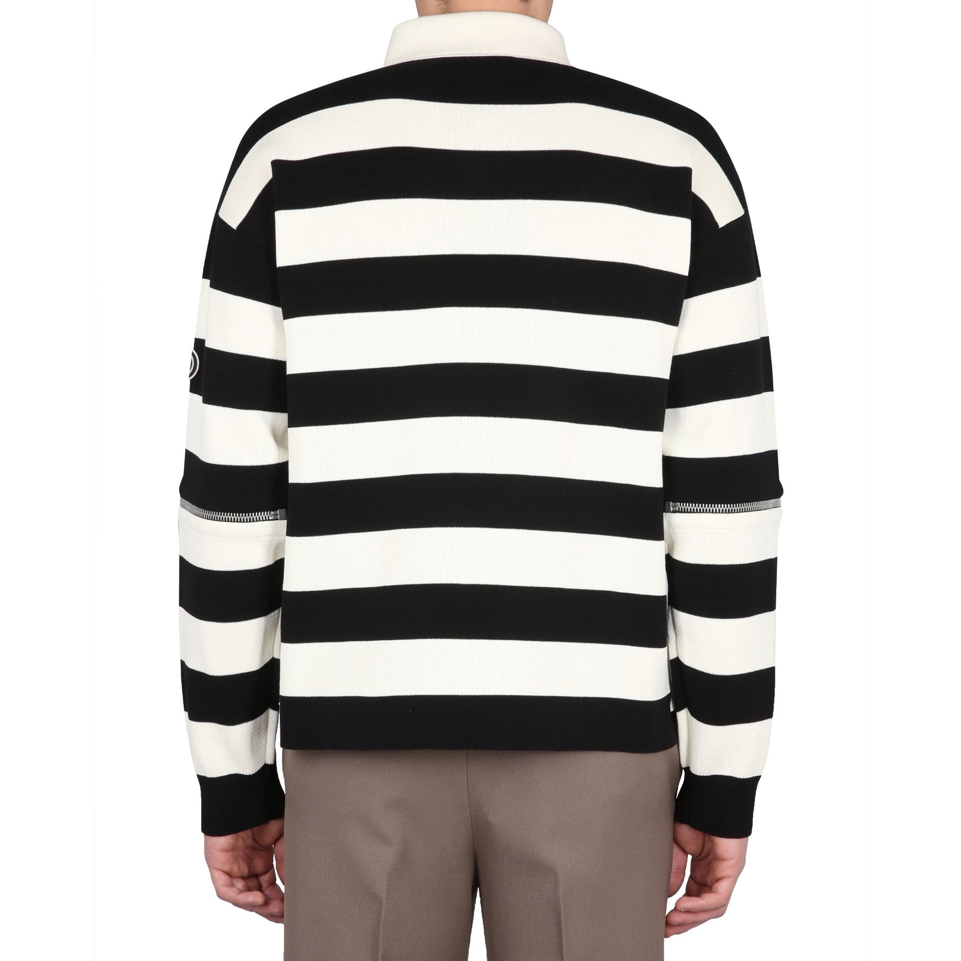 Striped Cotton Polo White
