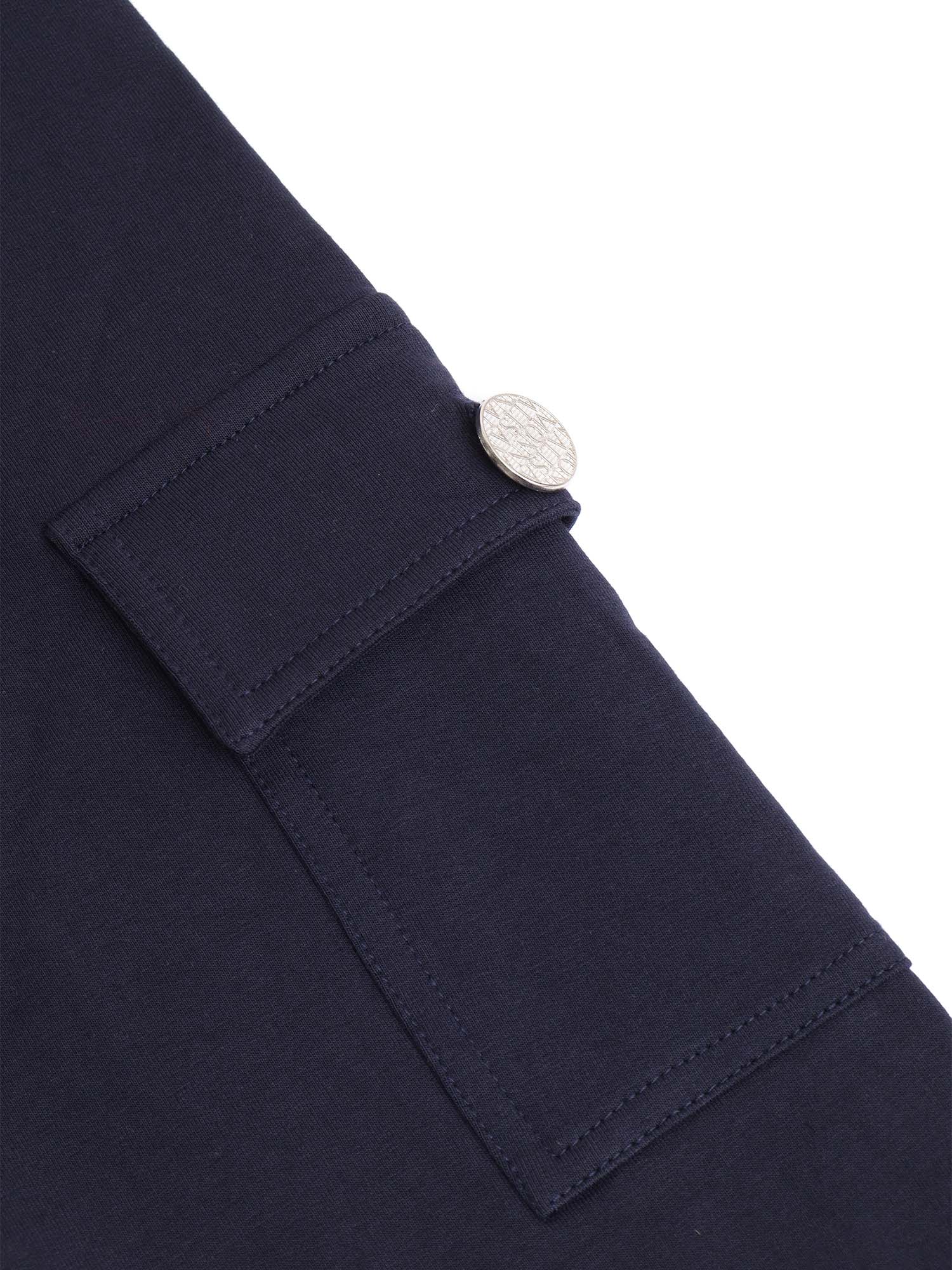 SWEATSHIRT WITH POCKETS Blue Cotton Elastan