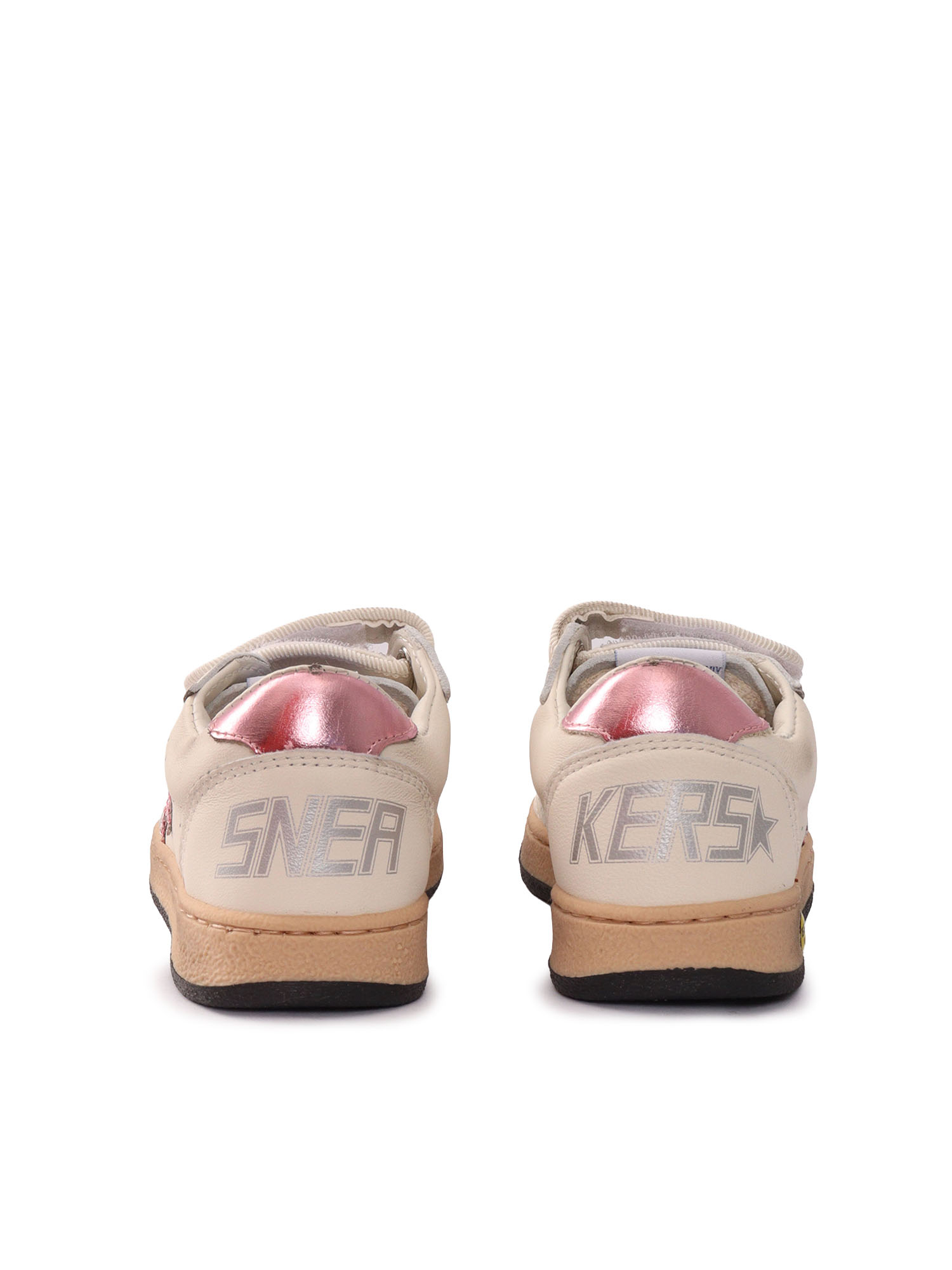 BALLSTAR STRAP NAPPA UPPER GLITTER STAR LAMINATED HEEL White Kid Sneaker