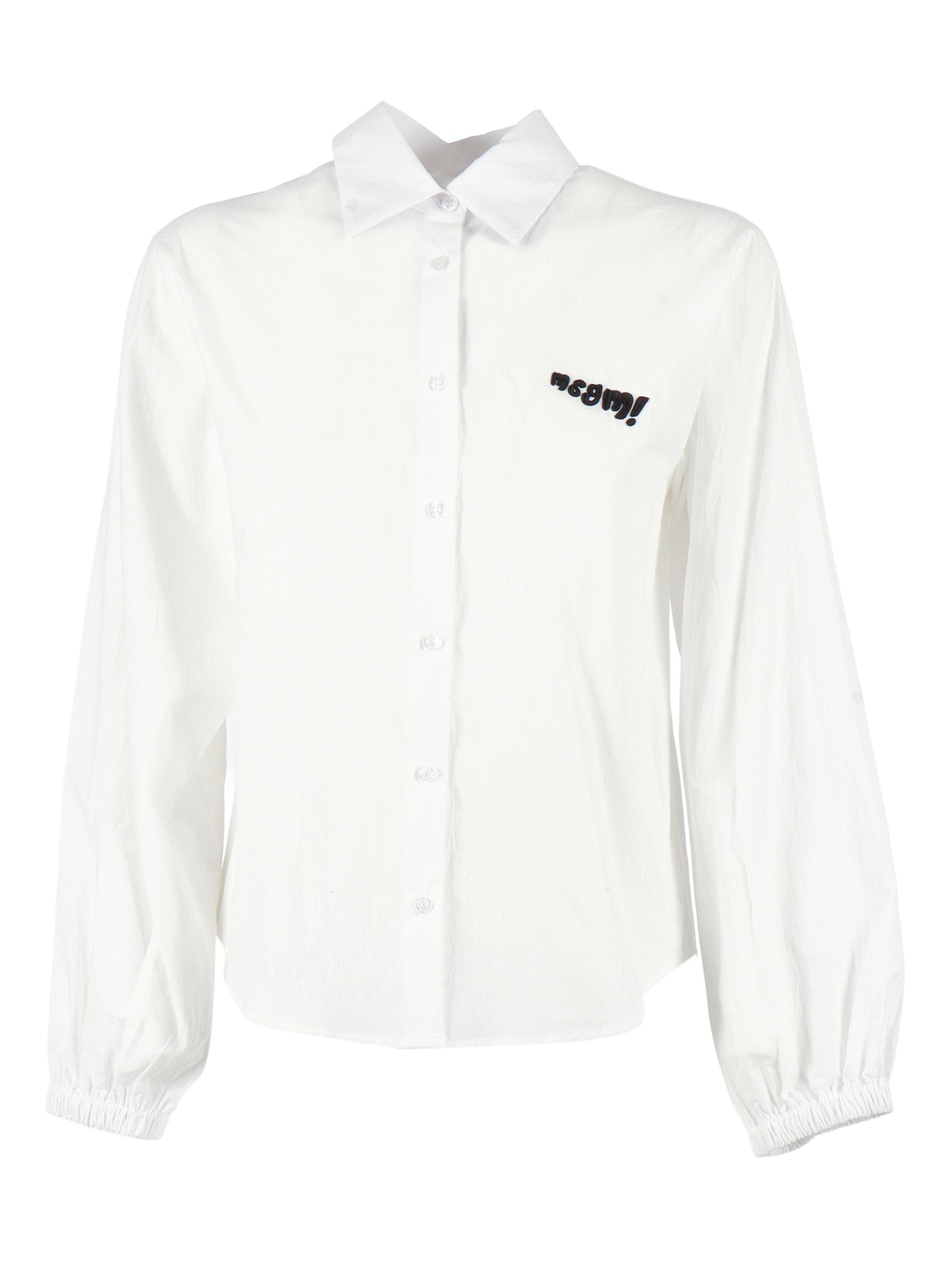 WRINKLED POPLIN SHIRT GIRL White Cotton