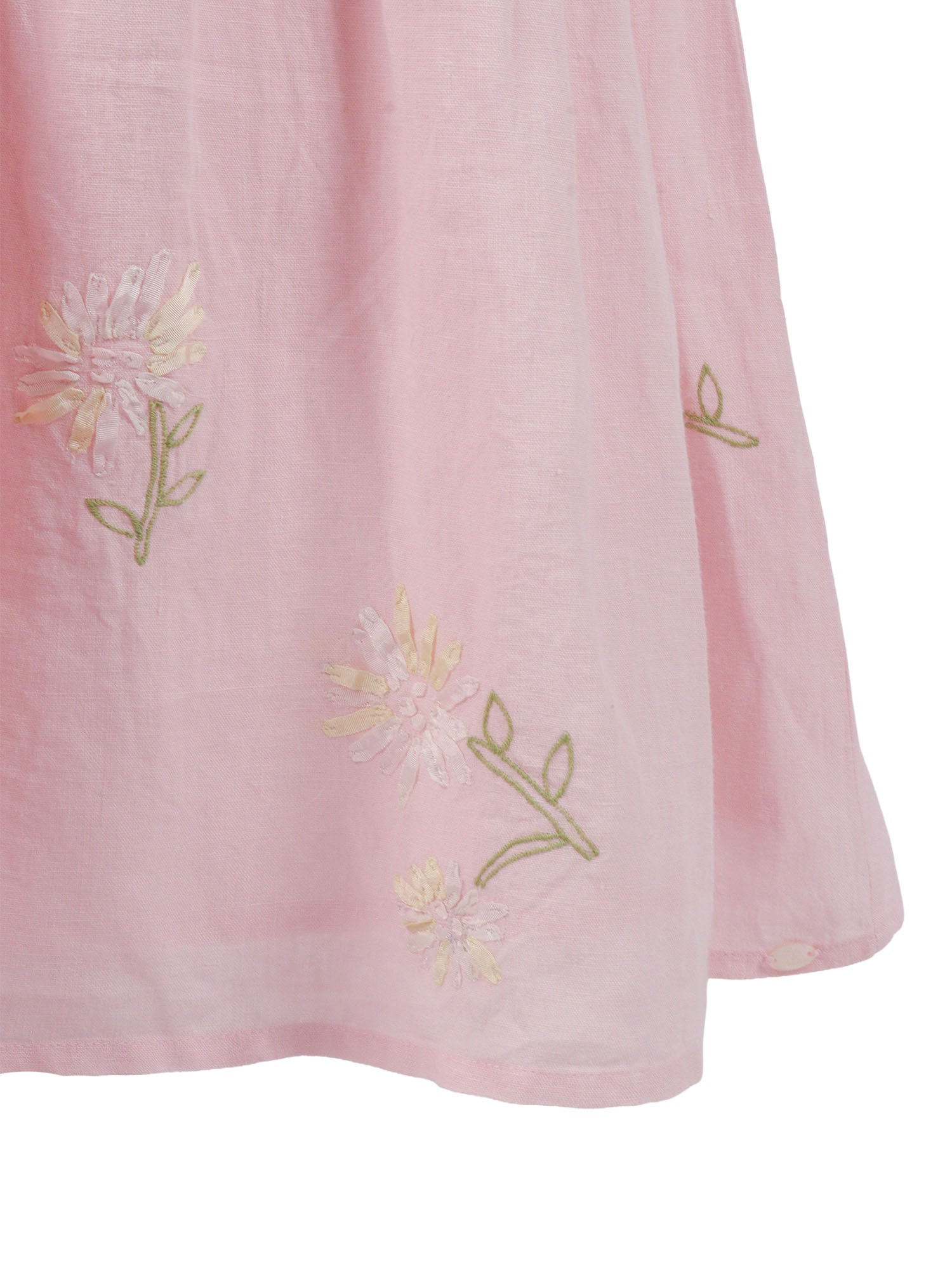 Dress Pink Linen Lining Cotton