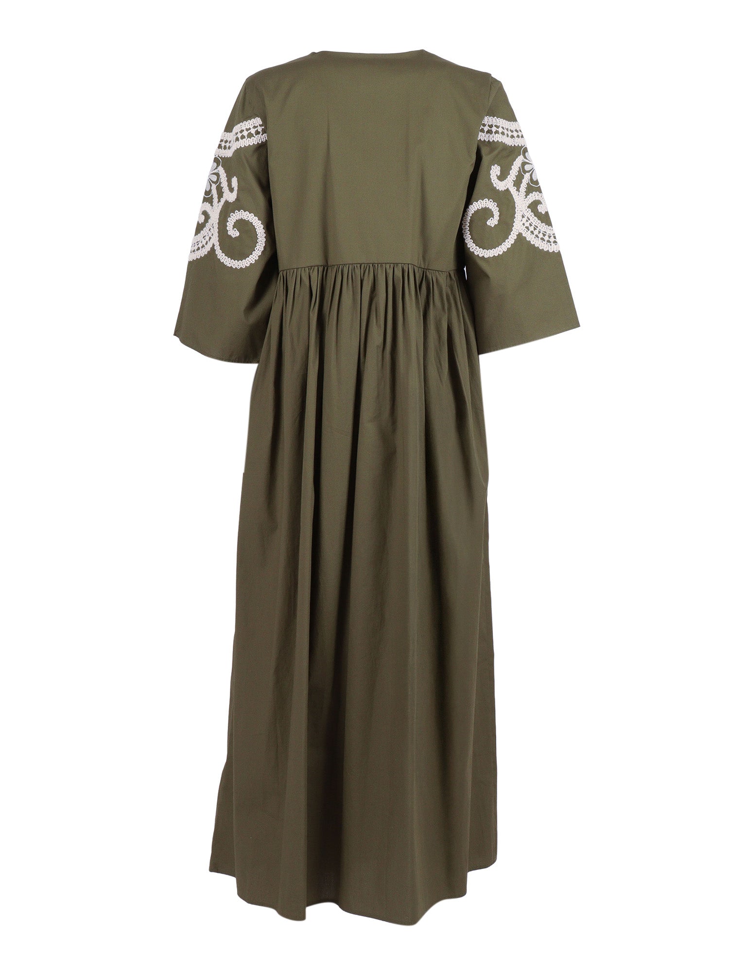 Dress Green Cotton Lining Midi