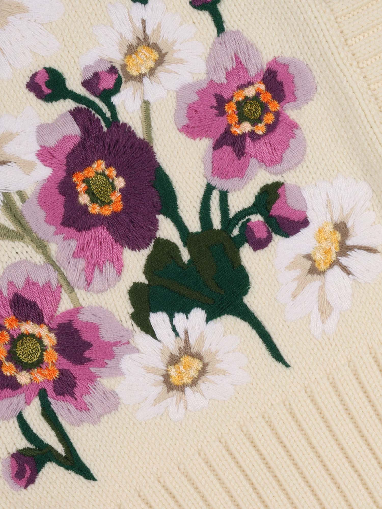 Cardigan White Virgin Wool