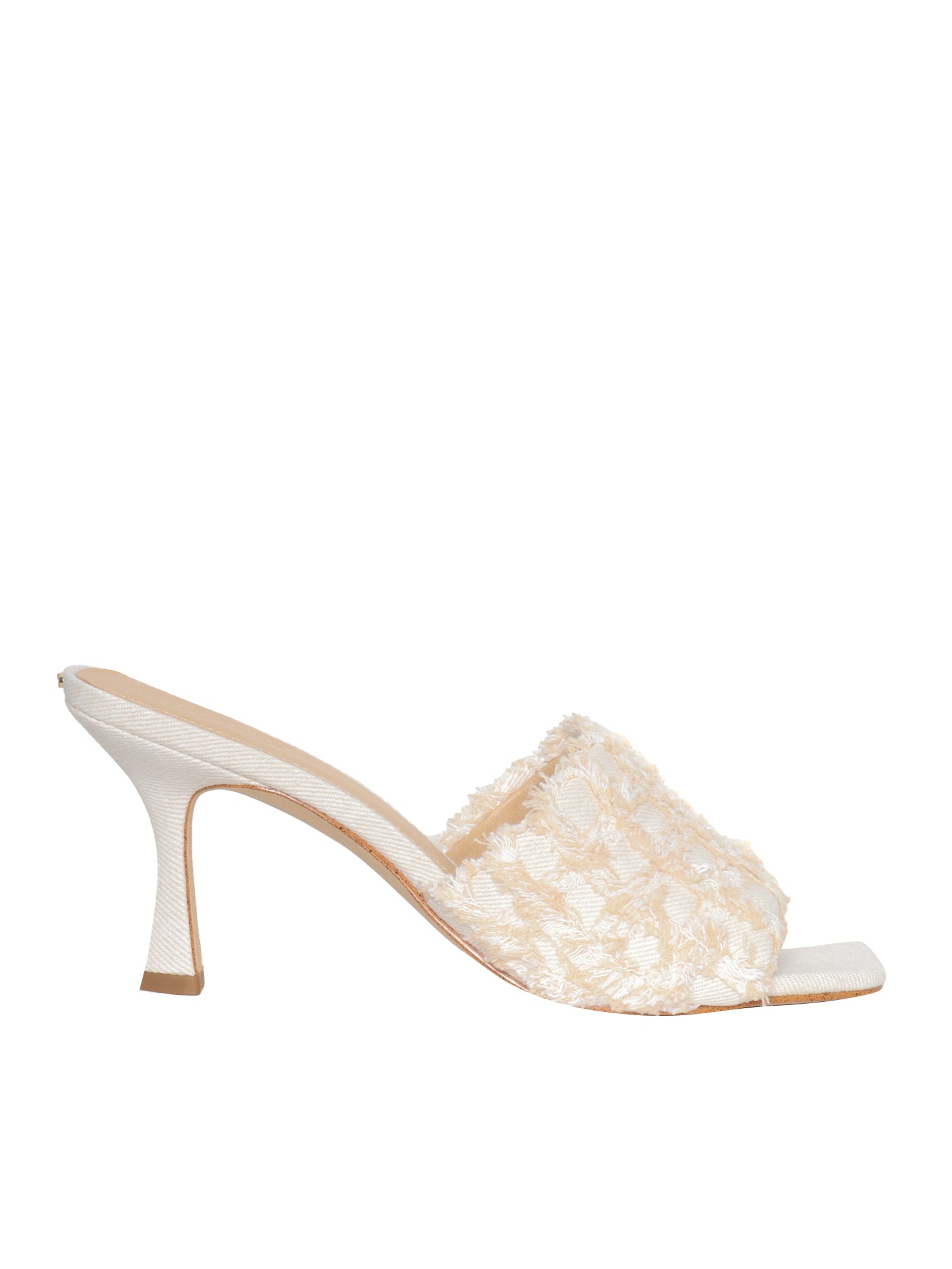 White Tessa mules sandals Cream Cotton Loafer