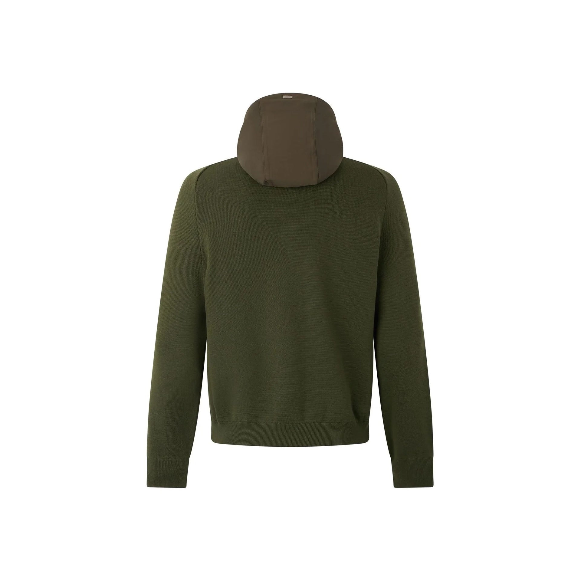 Herno Panelled Hooded Jacket Green Cotton