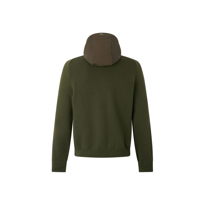 Herno Panelled Hooded Jacket Green Cotton