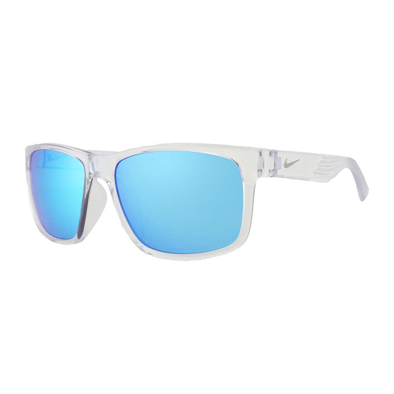 Nike Sunglasses Square Full Rim, Crystal Clear Frame And Frozen Blue Mirror Lens Cruisermiev0834914 One Color