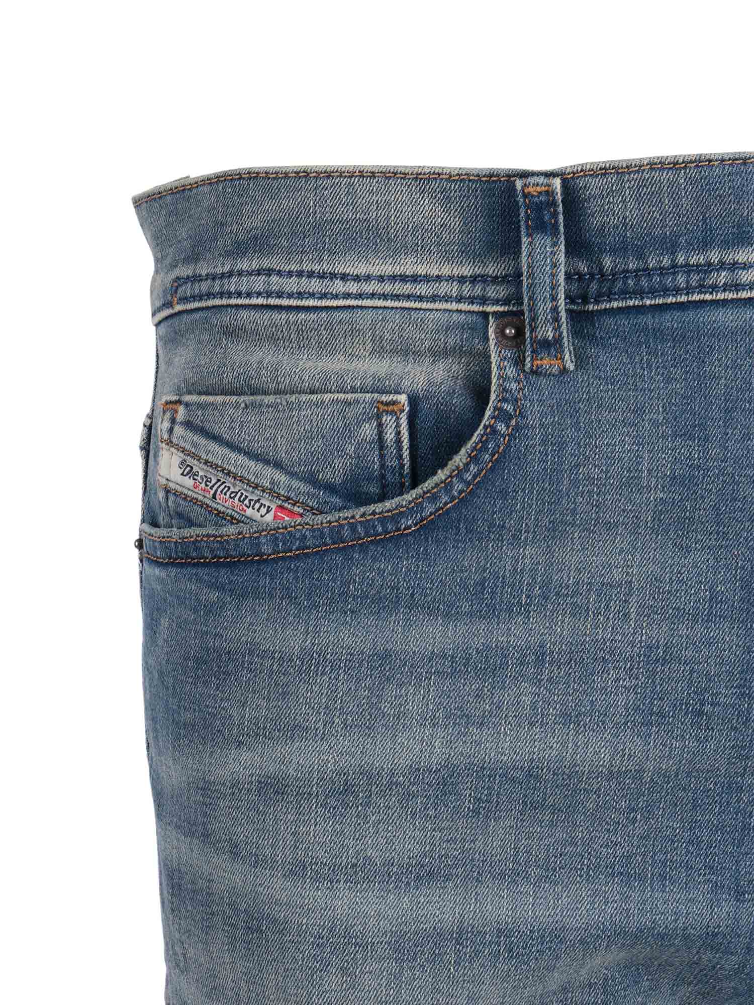 5 Pockets Blue Cotton Elastane Jean