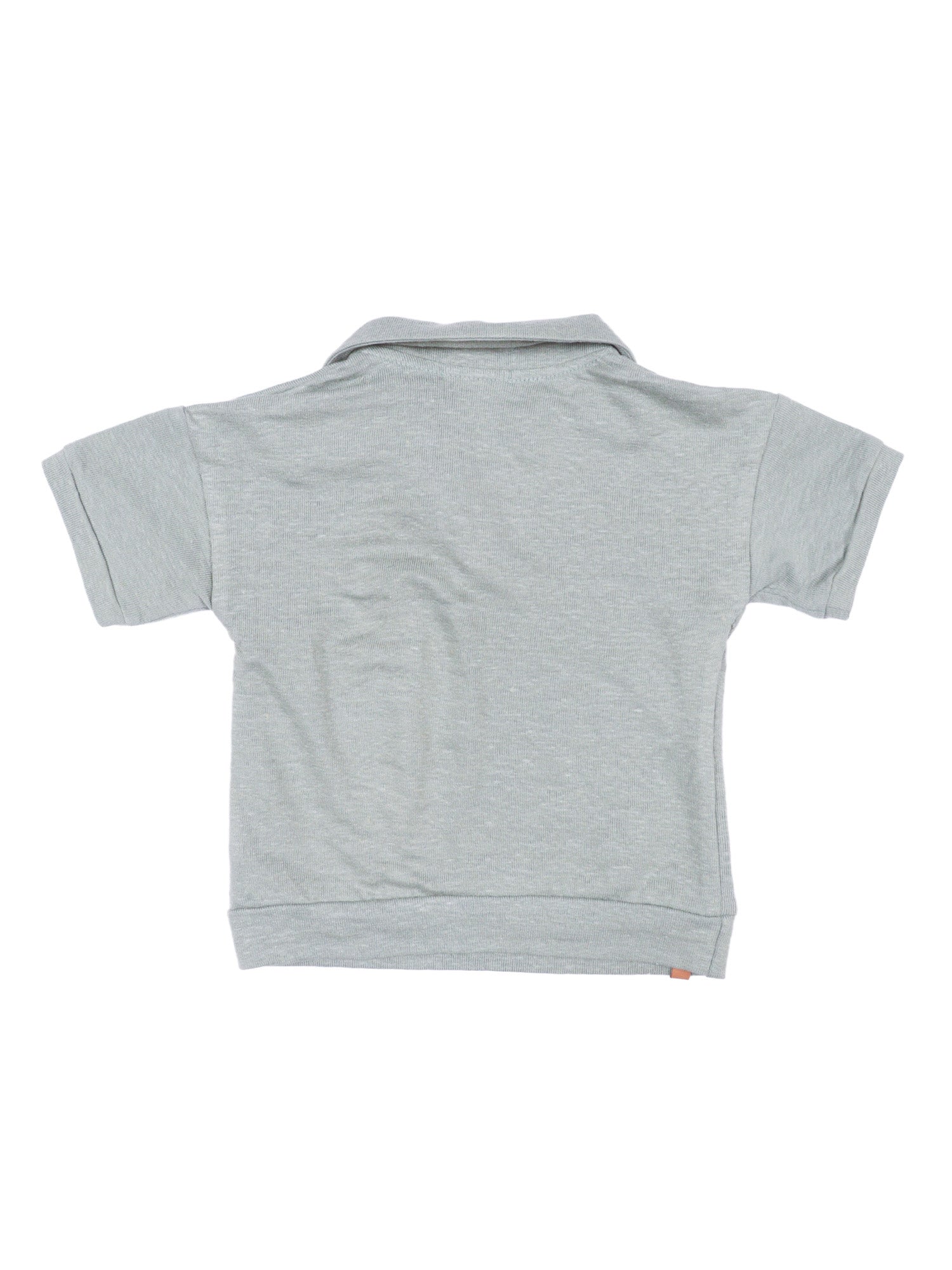 s.sleeve polo Grey Linen Elastane Short Sleeves