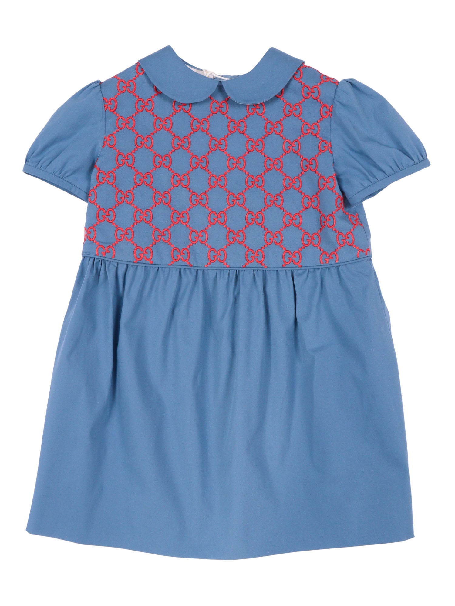 S-S DRESS STRETCH COTTON POPEL Blue Elastane