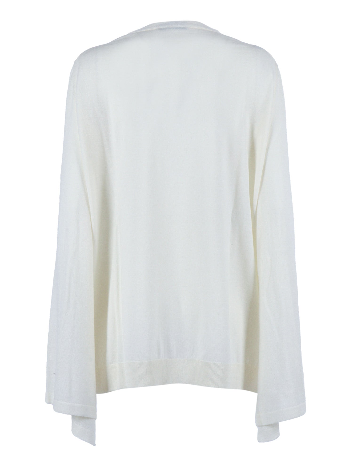 Sweater White Virgin Wool Crewneck