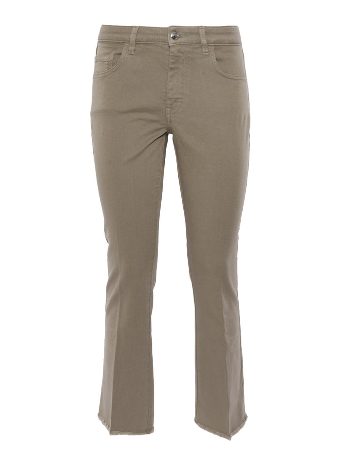 Kaki trousers Beige Cotton Elastane Pant