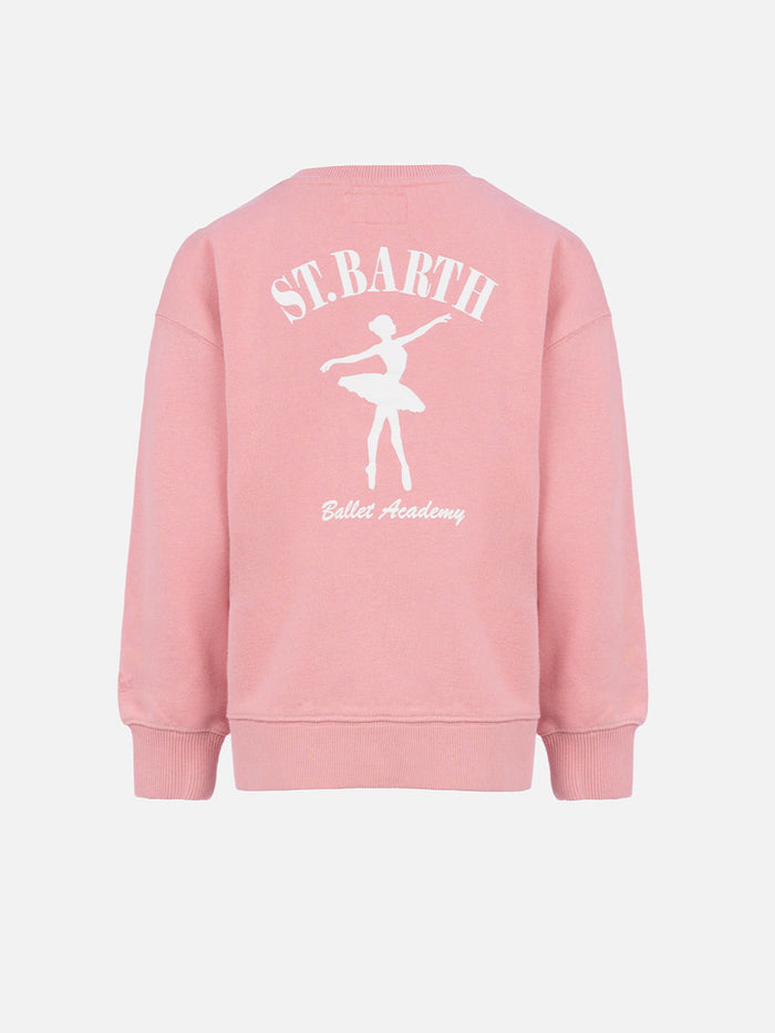 Girl Crewneck Sweatshirt Briony With St. Barth Ballet Academy Print Pink