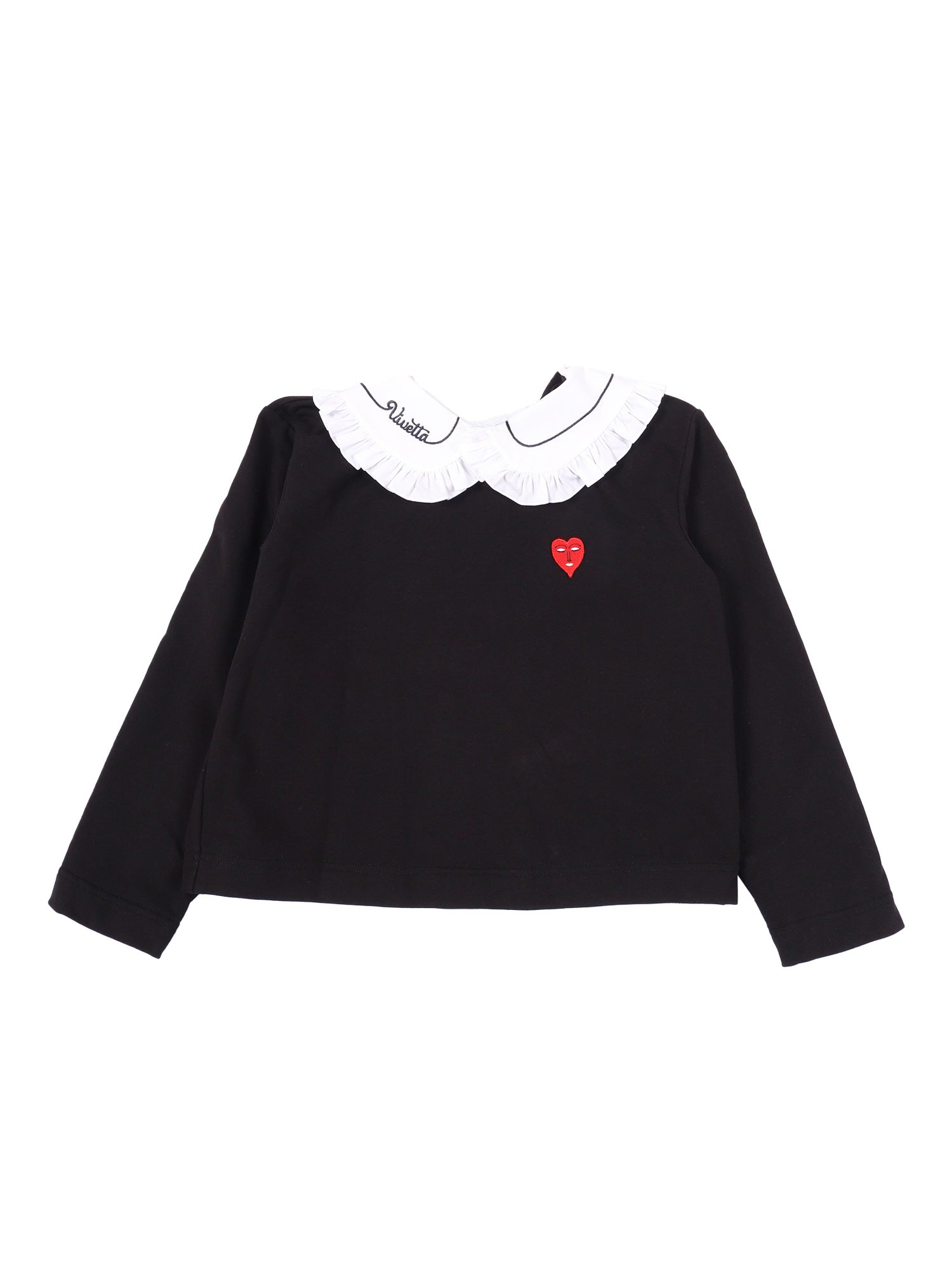 BLACK SWEATSHIRT WITH DETACHABLE COLLAR