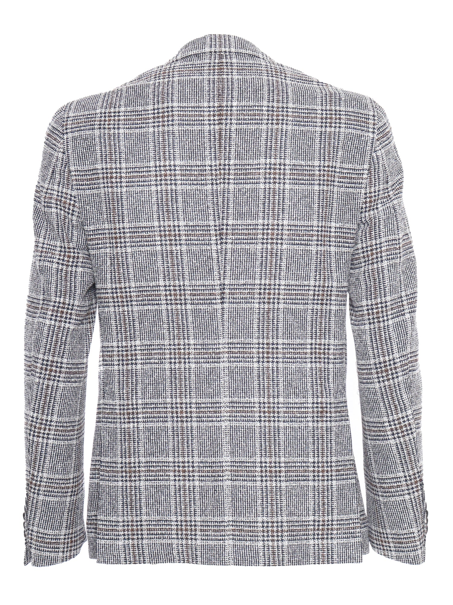 Plaid patterned blazer Blue Viscose Cotton Polyamide Jacket