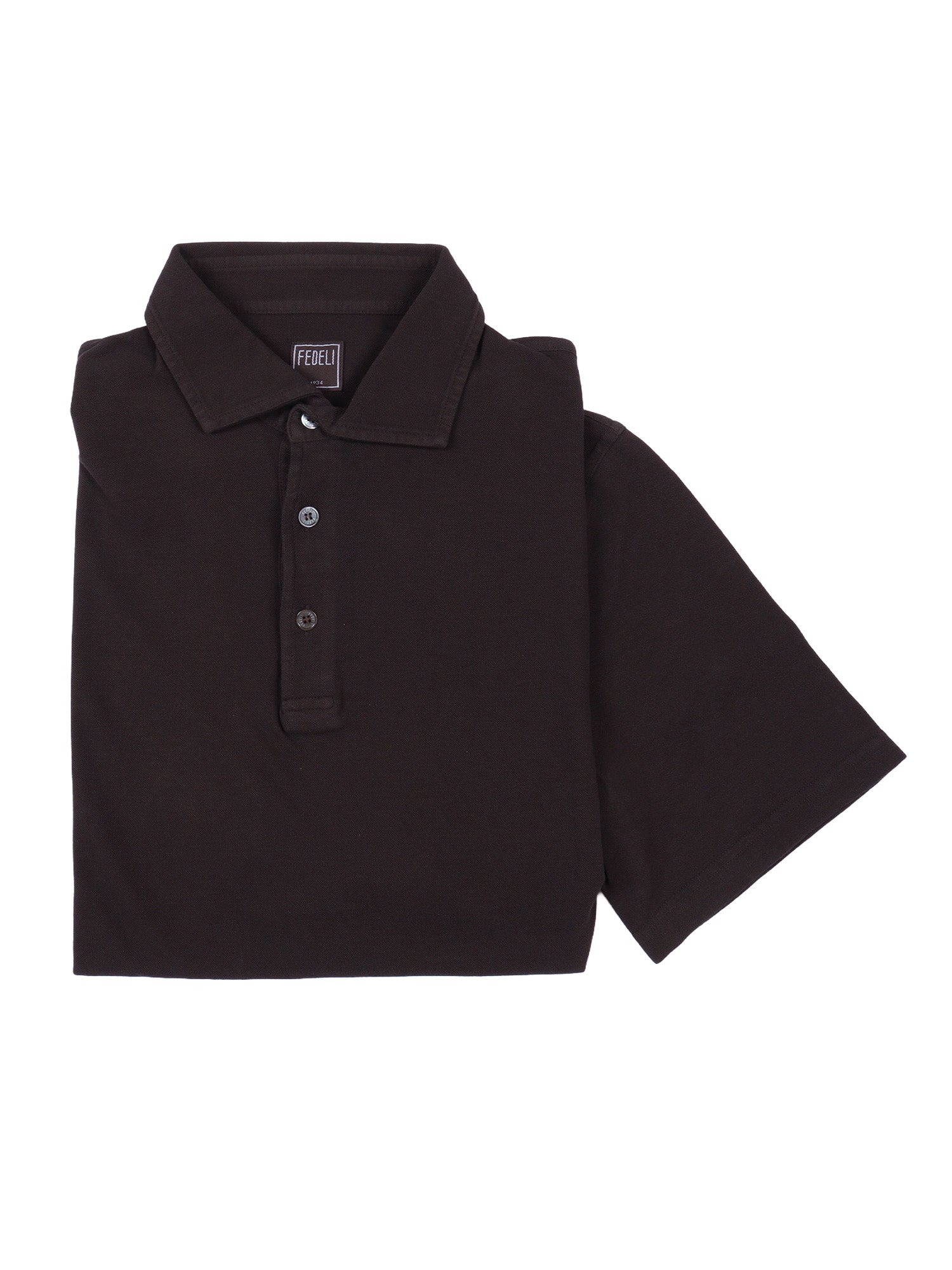 POLO-SHIRT S-S KNITTED MAN Brown Cotton Polo Shirt
