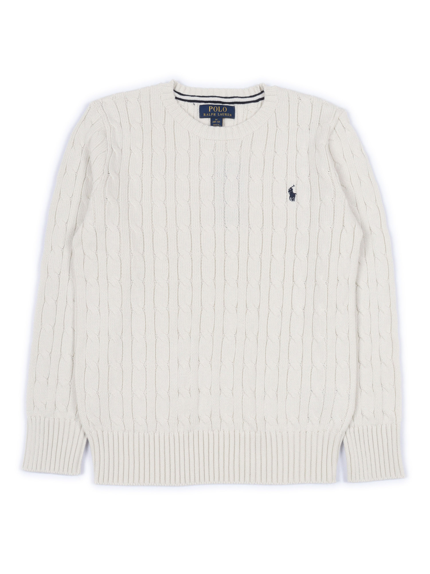 LS CABLE CN-TOPS-SWEATER Panna Cotton Crewneck