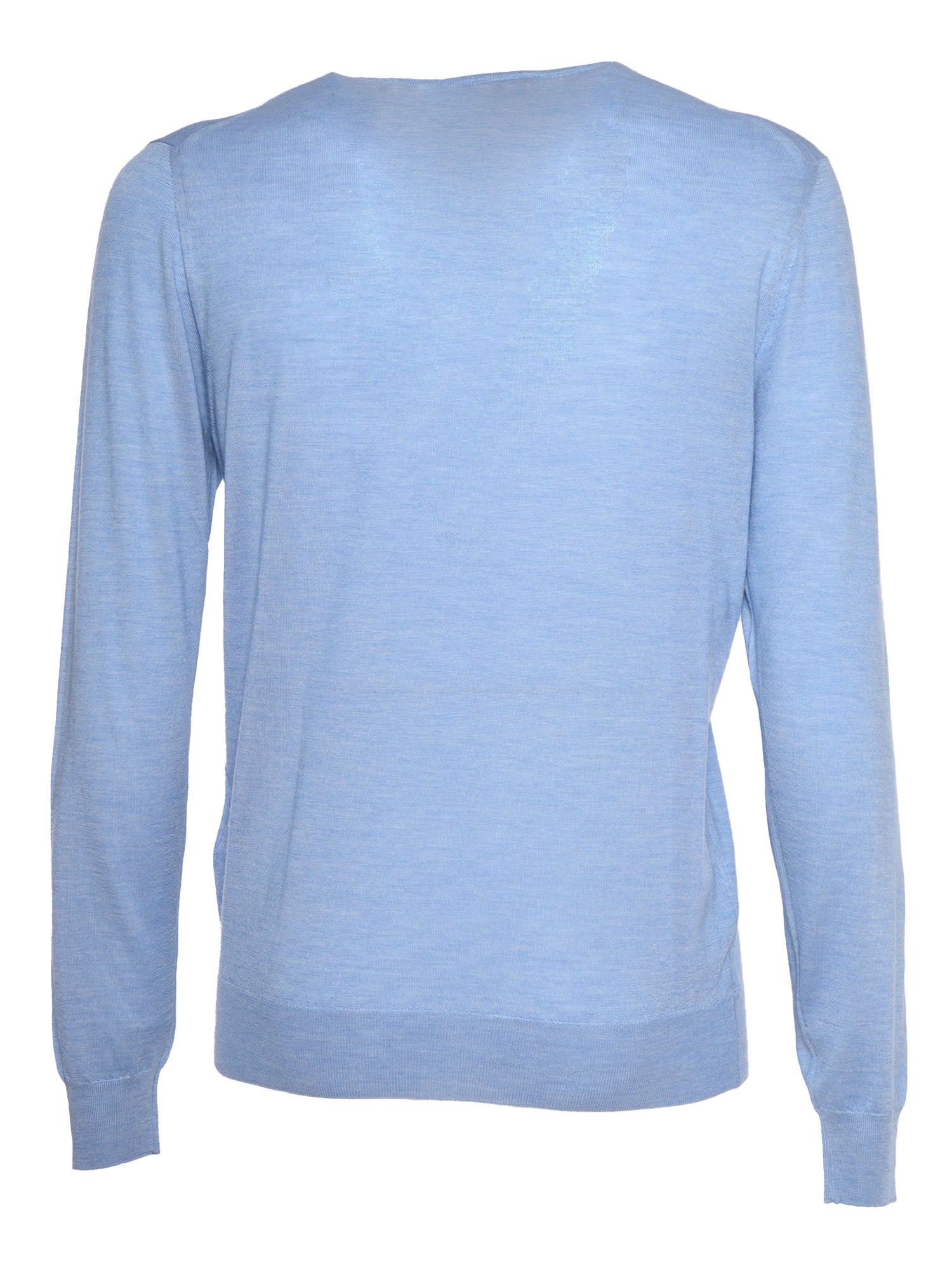 V-neck pullover Light Blue Cashmere Silk V Neck Sweater