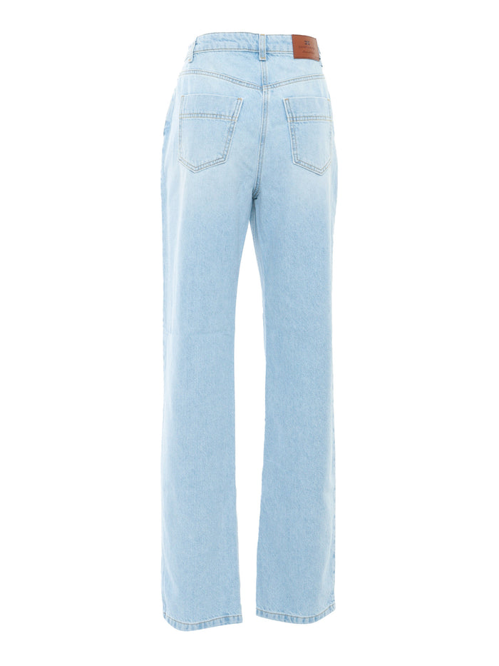 JEANS Light Blue Cotton Straight
