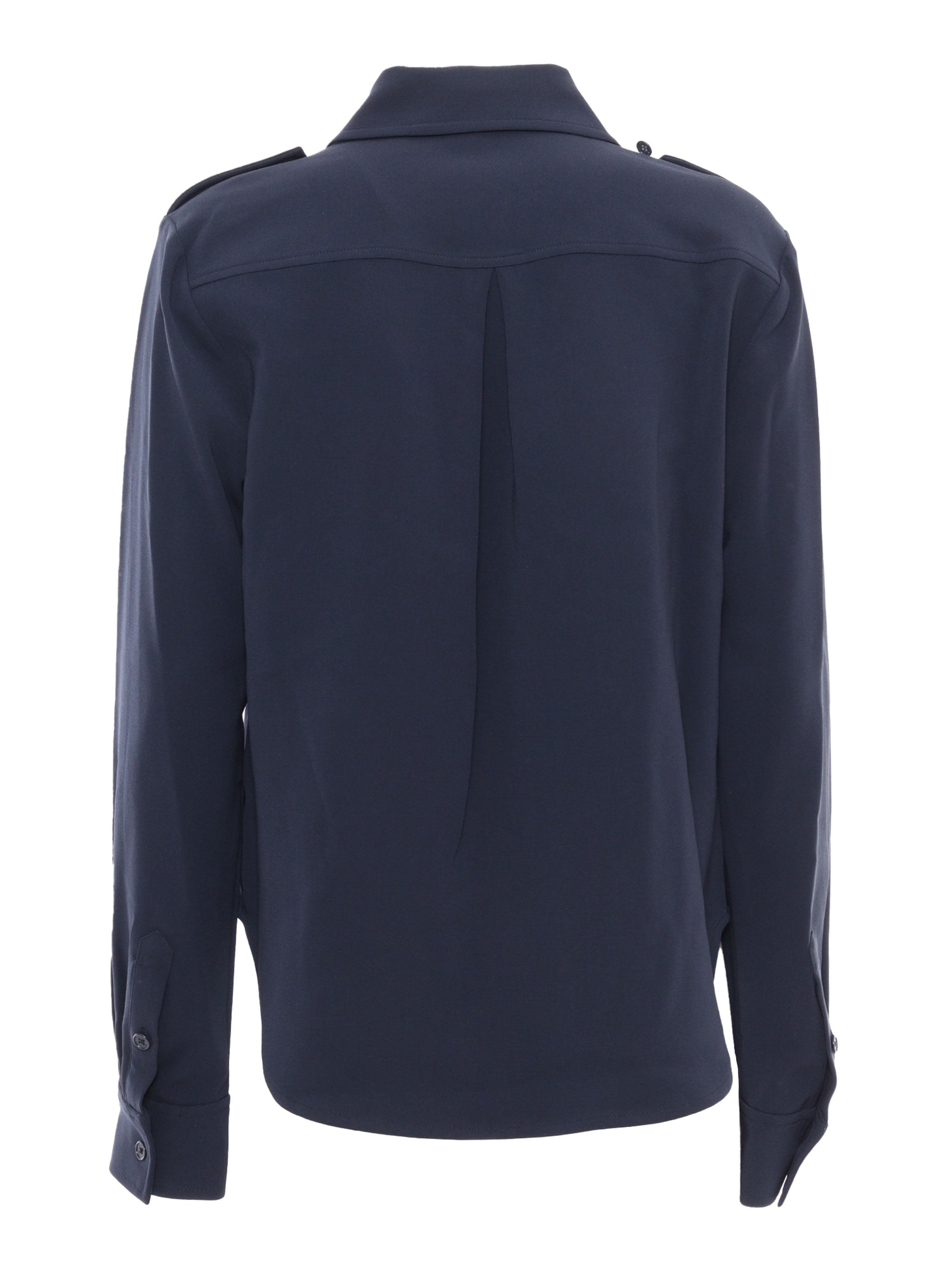 Fitted Army Shirt Blue Triacetate Polyester