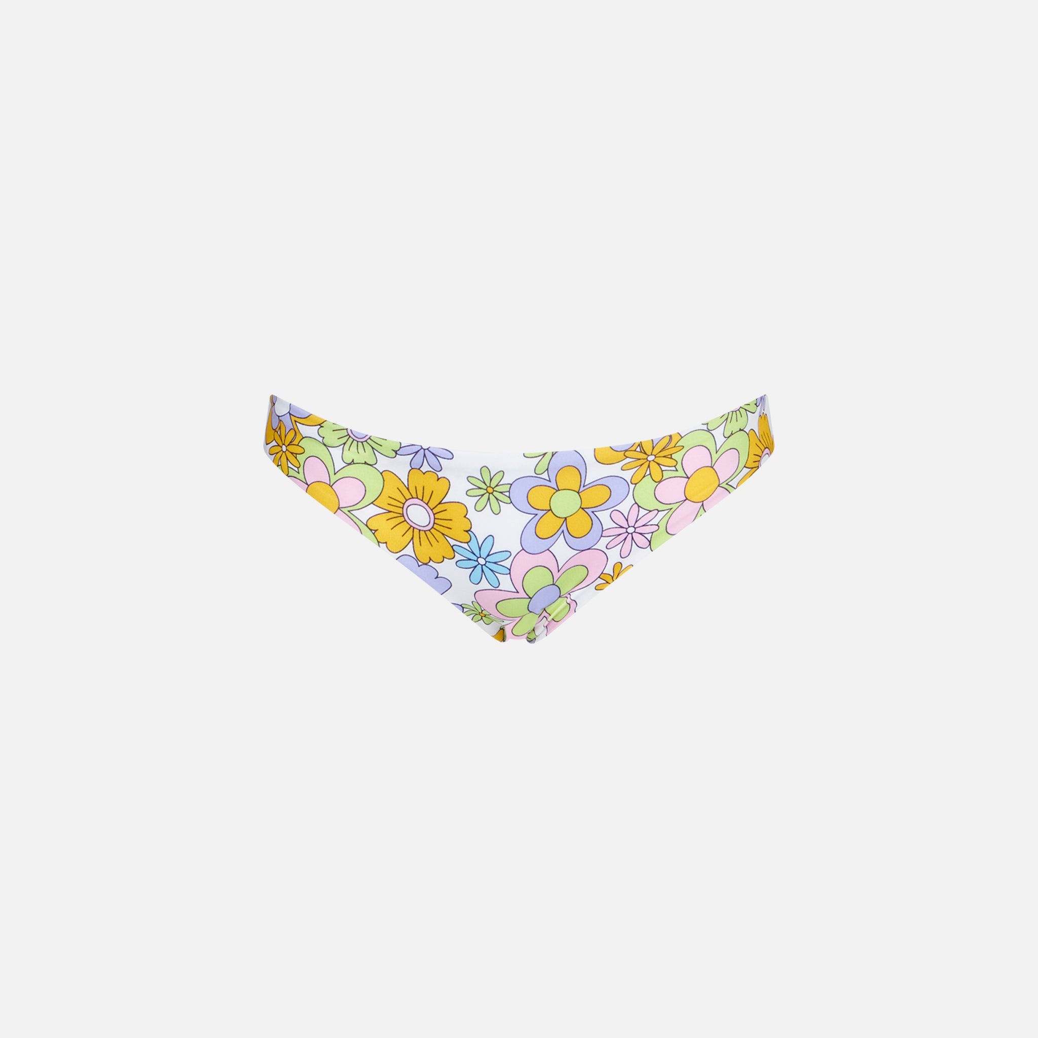 Girl Swim Briefs With Flower Print Bottom