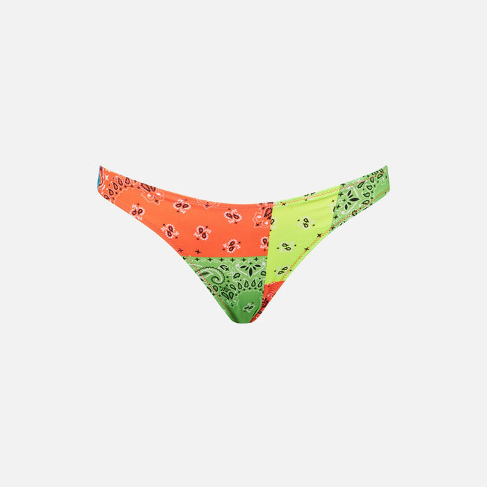 Naomi Multicolor Fluo Bandana Print Cheeky Swim Briefs Bottom