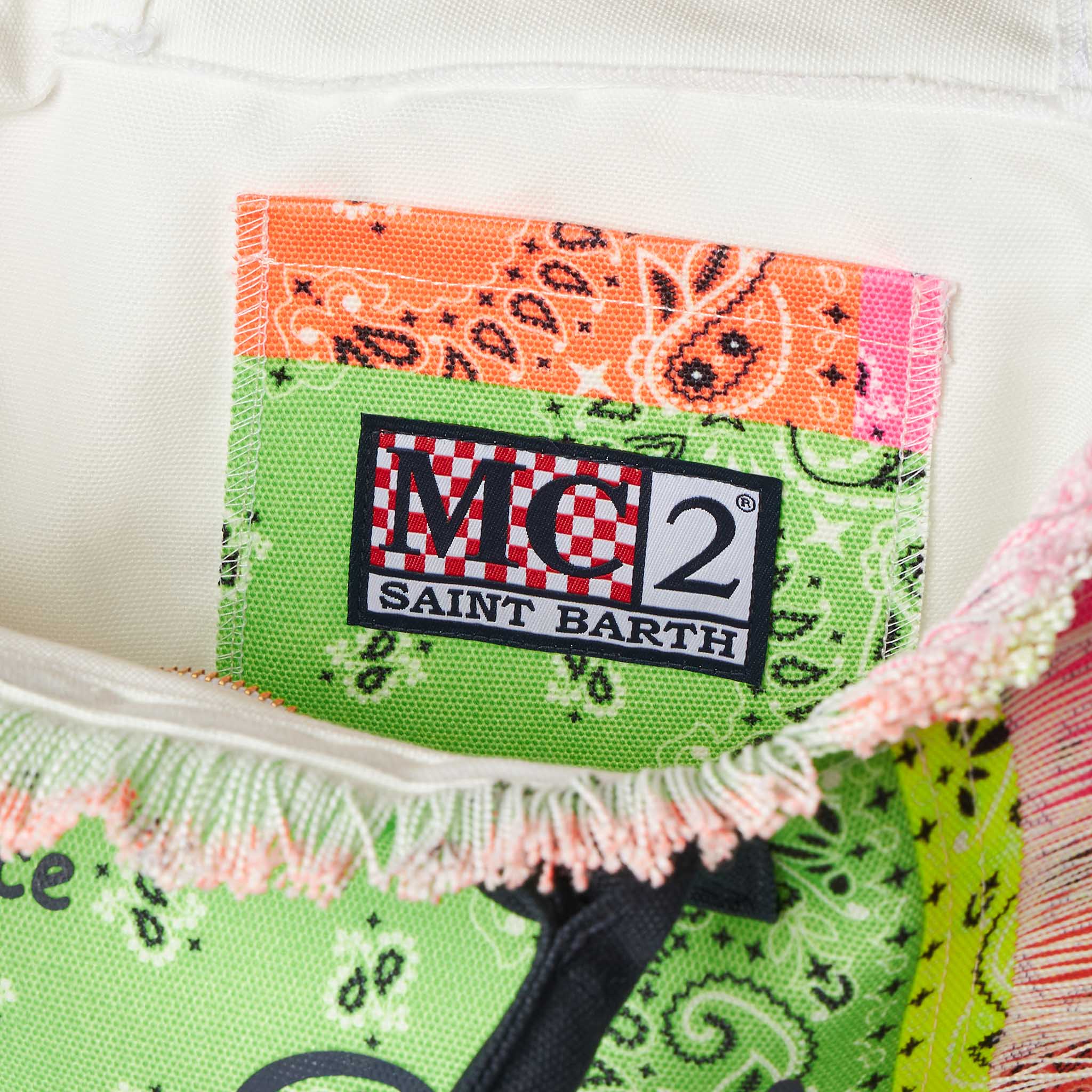 Colette Cotton Canvas Handbag With Fluo Bandana Print Bag