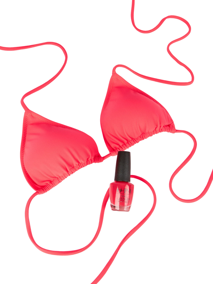 Leah Fluo Red Triangle Bikini Top