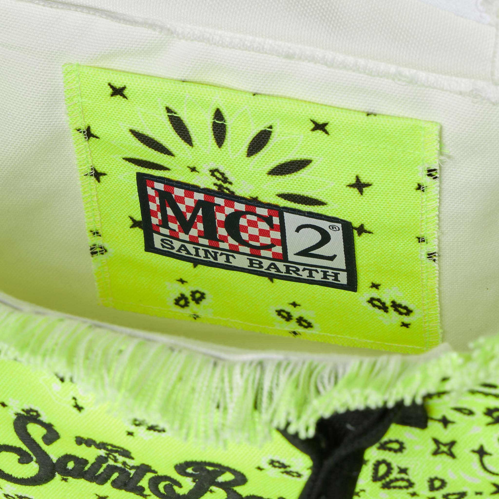 Colette Fluo Yellow Handbag With Bandanna Print Bag