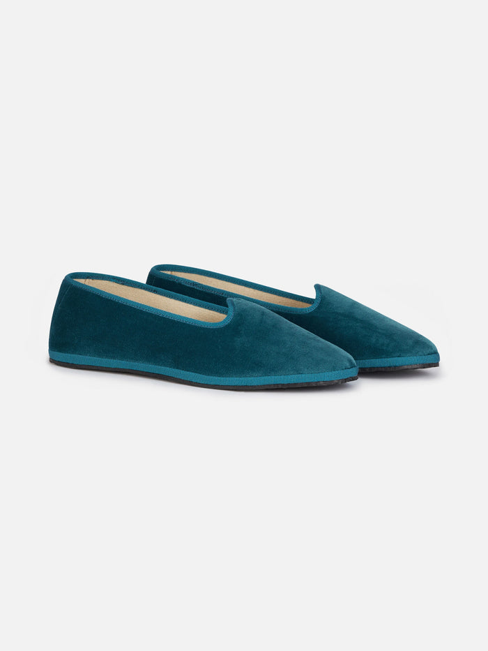 Mychal Teal Velvet Friulana Slippers | Special Edition __single__ Shoe