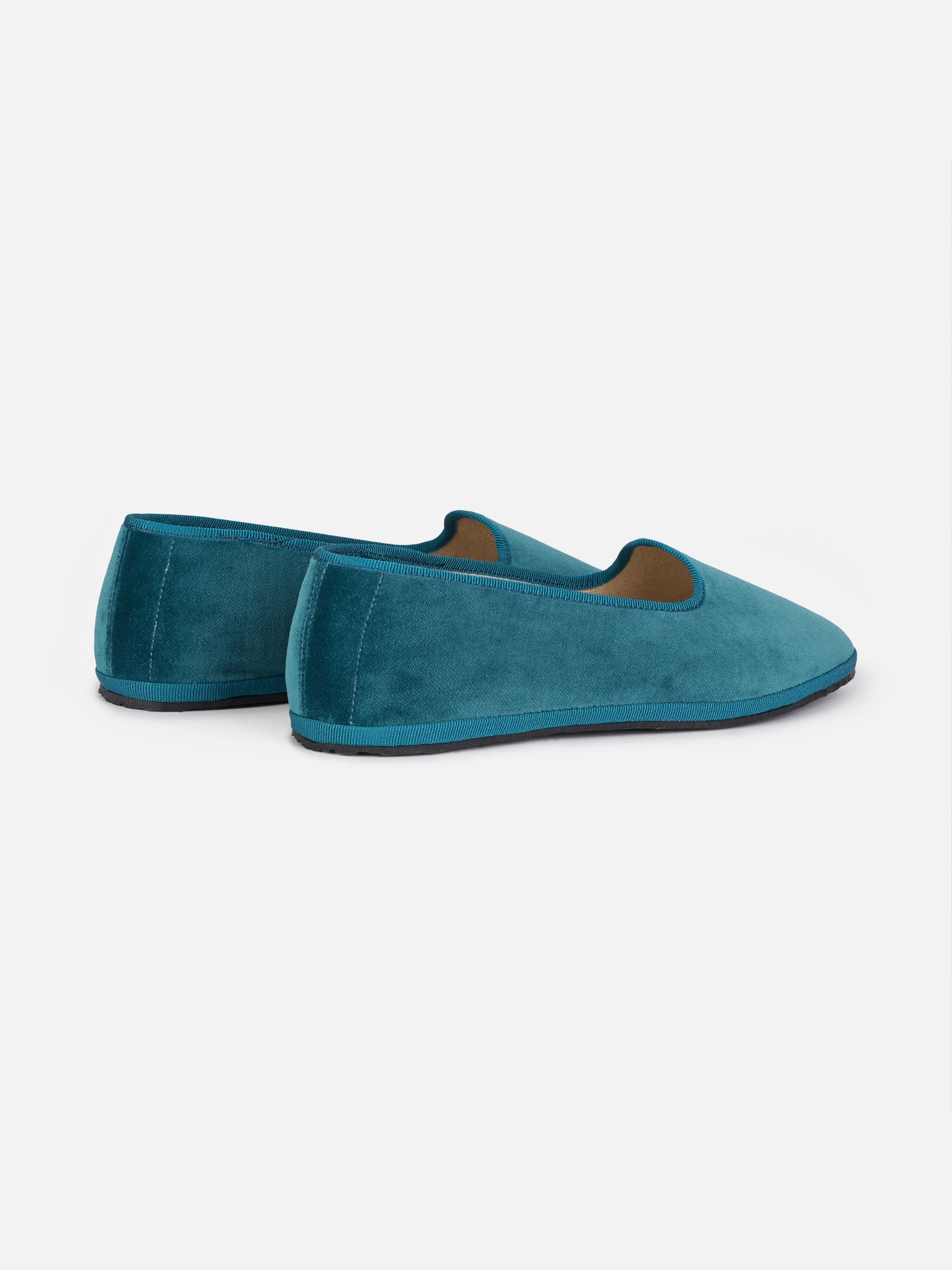 Mychal Teal Velvet Friulana Slippers | Special Edition Blue