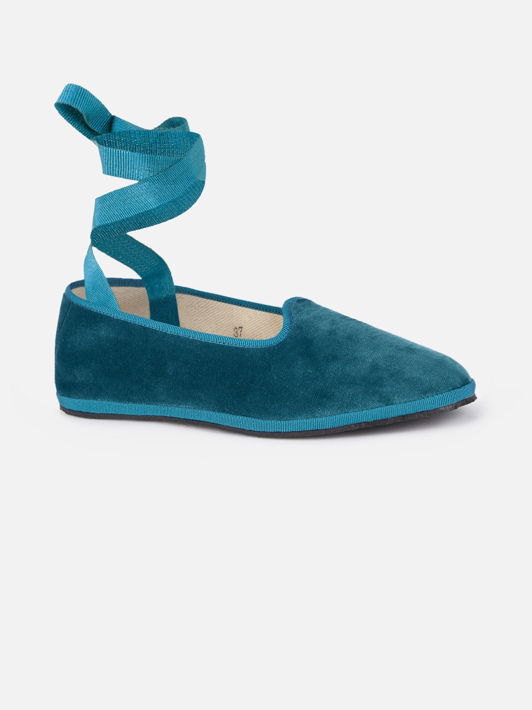 Mychal Teal Velvet Friulana Slippers | Special Edition Blue