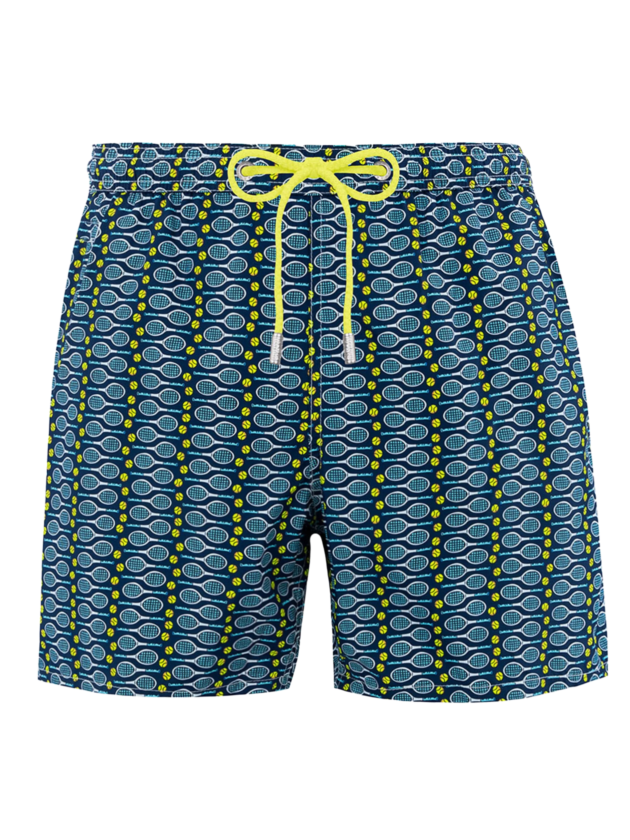 Man Lightweight Fabric Swim-Shorts Lighting Micro Fantasy With Tennis Print Blue Swimshort