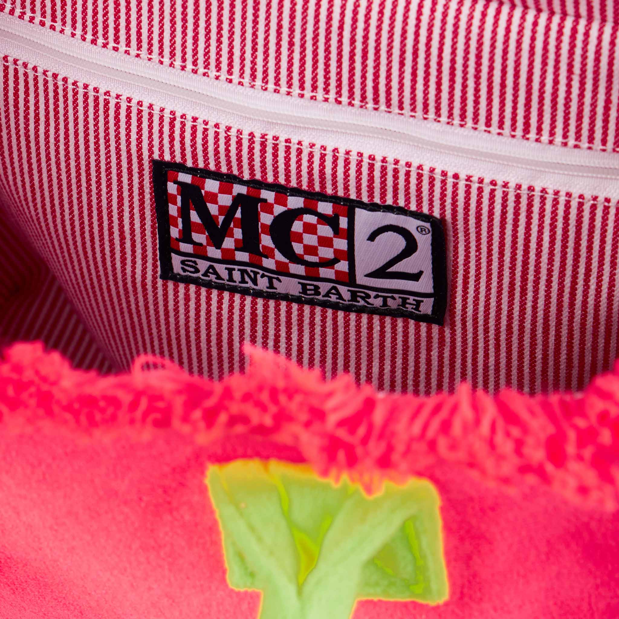 Colette Fuchsia Terry Handbag With Saint Barth Logo Pink Bag