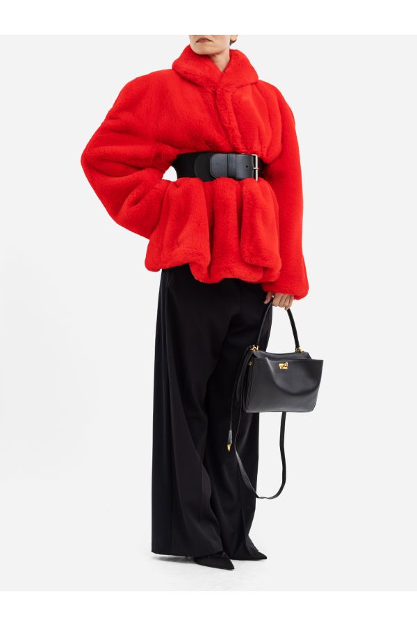 Balenciaga Faux fur jacket in red