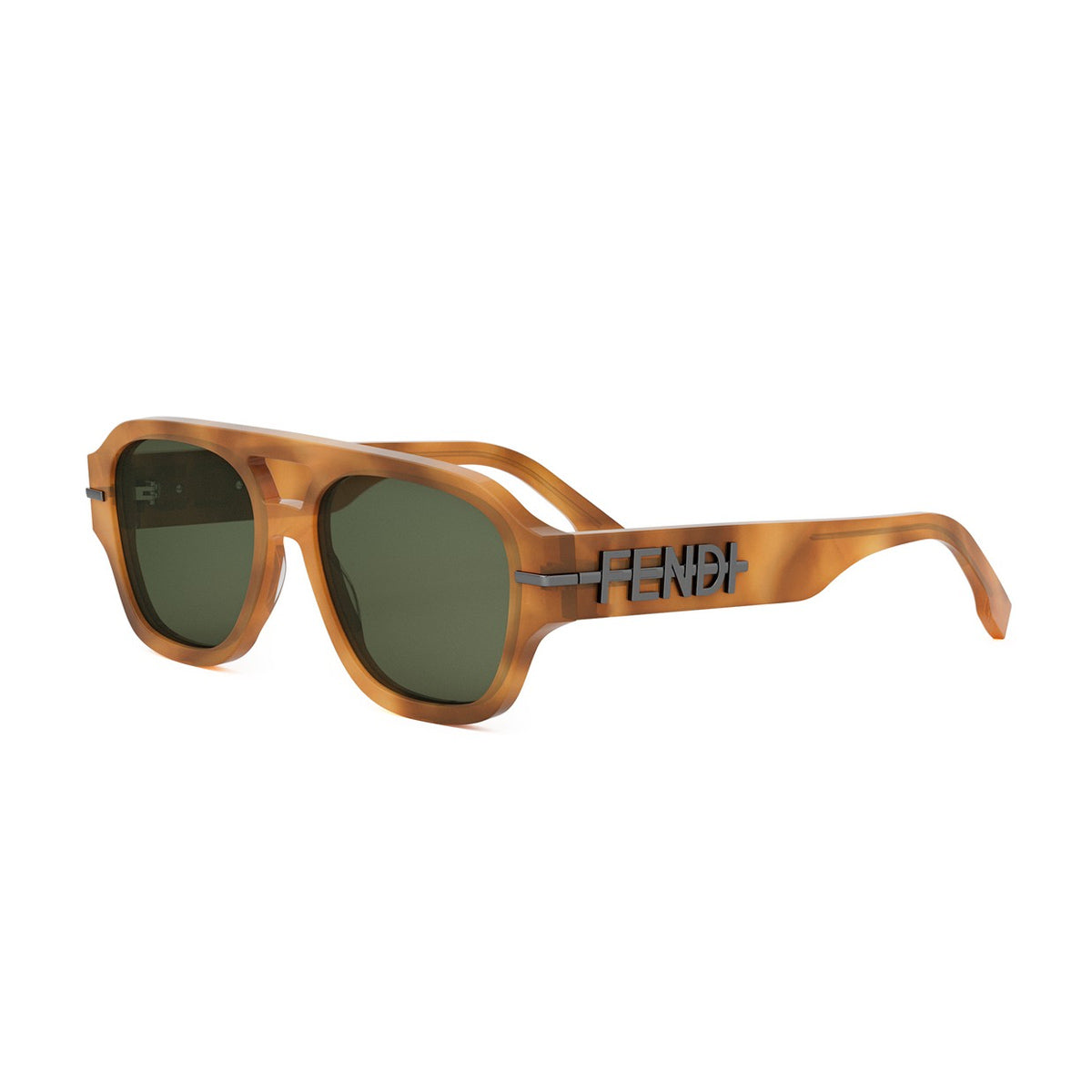 FE40130I Fendi Fendigraphy 55N Havana Chiaro Grigio Acetate Occhiali Da Sole